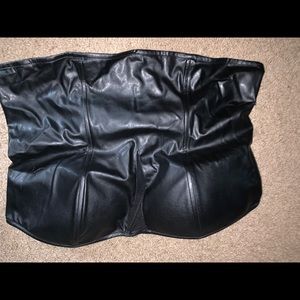 Faux leather top